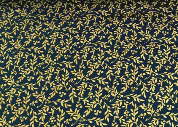 Glitzerranken christmas fabric blue gold